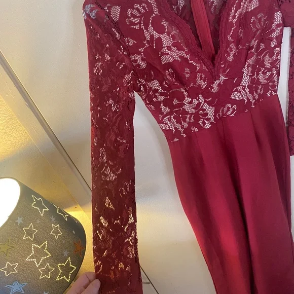 The vintage shop red lace jumpsuit - Picture 3 of 7